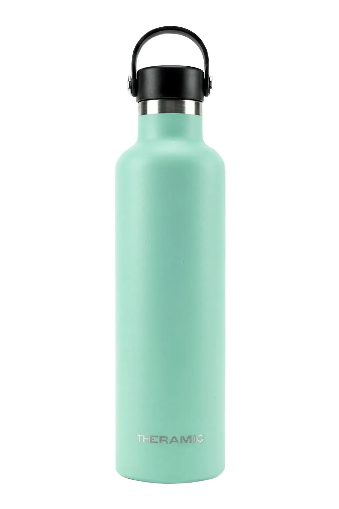 Botella térmica Theramic de 1 litro en acabado menta, vista de frente
